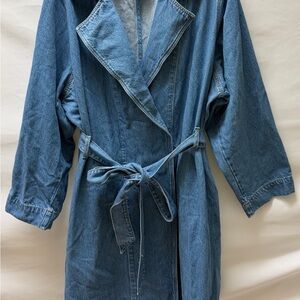 Lane Bryant Blue Denim Jacket with Belt